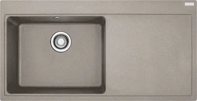 Produktbild von FRANKE Spüle MYTHOS MTG 611 in CASHMERE mit Becken links und Druckknopfventil / Ausschnittmaß 980 x 495 mm / Einbauspüle / Granitspüle