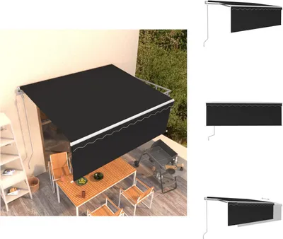 Produktbild von vidaXL Markise Automatisch Einziehbar mit Volant 4x3 m Anthrazit - Markisen