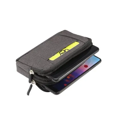 Produktbild von DFV mobile - Mehrzweck-Gürteletui mit 2 Fächern Reißverschluss für BQ 5514G STRIKE POWER (2019) - Schwarz (15x8cm)