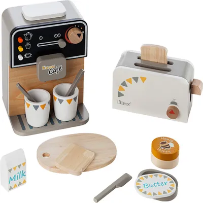 Produktbild von howa Kaffeemaschine und Toaster aus Holz incl. 13 tlg. Zubehör 4887