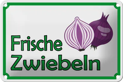 Produktbild von Blechschild Hinweis 18x12cm frische Zwiebeln Hofladen
