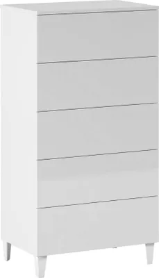 Produktbild von Kommode mit Schubladen Dmarco, Wöchentlich mit 5 Schubladen, Kommode für Schlafzimmer, Moderne wöchentlich, 61x40h117 cm, Weiß