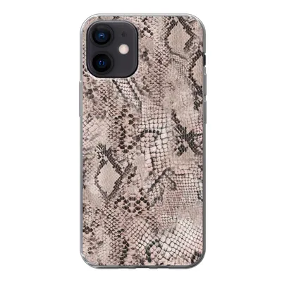 Produktbild von MuchoWow® Handyhülle Schutzhülle Hülle für iPhone 12 Tiermuster - Grau - Schwarz Silikon Softcase Handy Hülle - Schutzhülle