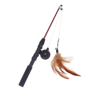 Produktbild von Heikoeco® Katzenspielzeug, interaktive Katzenangel, stabil und leicht, fördert Bewegung und Spiel, ideal für Kätzchen und Katzenzubehör.