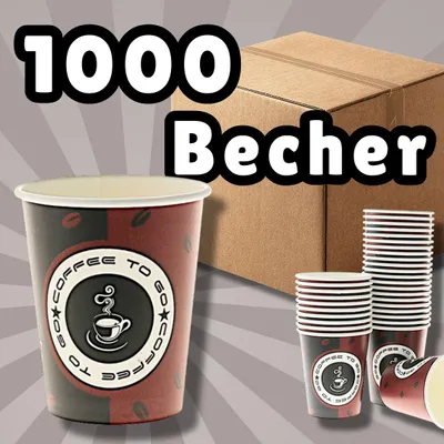 Produktbild von Coffee-to-go Becher 0,2l (200ml) - 1000 Kaffeebecher im Karton