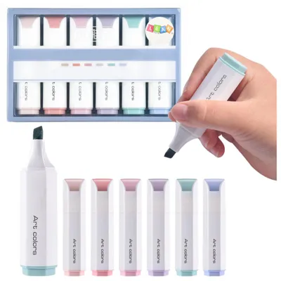 Obrázek produktu pro Sada 6 mini zvýrazňovačů Leantoys v jemných pastelových barvách