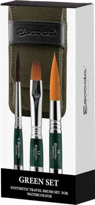Produktbild von Famanu Pinselset für feine Details - 3 verschiedene Pinsel für Kunst und Modellbau