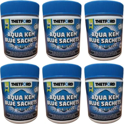 Produktbild von 6 x Aqua Kem Blue Sachets 15 Stück  Toilette Camping Wohnmobil