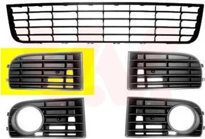 Produktbild von VAN WEZEL Lüftungsgitter Grill Stoßfänger für VW Golf V Schrägheck (1K1) ohne Loch/Löcher für Nebellampen Schwarz