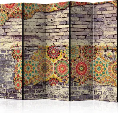 Produktbild von Akusticher Raumteiler Mandala Foto Paravent 225x172 cm beidseitig auf Vlies-Leinwand bedruckt Akustikschaum Trennwand Spanische Wand Sichtschutz Home Office Orient Boho Zen f-A-0527-z-c