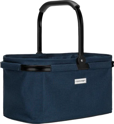 Produktbild von anndora Einkaufskorb - Henkelkorb blau Hahnentritt48 cm breit  - Hahnentritt