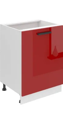 Produktbild von Belini Unterschrank Küche, Küchenunterschrank 60 cm Breite. SD Küchenunterschrank ohne Arbeitsplatte. Küchenschrank mit 1 Tür, Rot Hochglanz