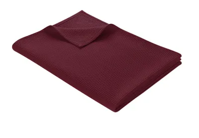 Produktbild von WOHNWOHL® Waffel Decke l Tagesdecke l Wohndecke l 100% Baumwolle l  , Farbe:Mahagony, Größe:150 x 200 cm