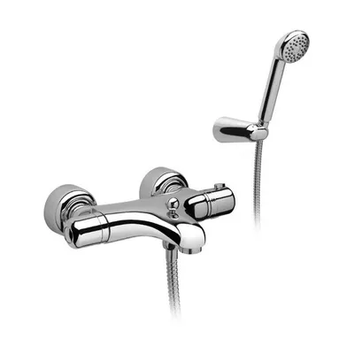 Produktbild von Demm Badewannenarmatur mit Thermostat Frotherm Hansbrause und Ablaufgarnitur chrom 5005, 13140.004.C