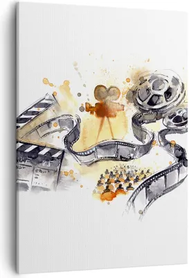 Produktbild von Bild auf Leinwand - Leinwandbild - Einteilig - Film Projektor Illustration - 50x70cm - Wand Bild - Wanddeko - Wandbilder - Leinwanddruck - Wanddekoration - Leinwand bilder - Wandbild - PA50x70-3017