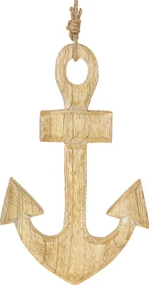 Produktbild von Anker Deko Holz Jute Maritim Hänger Natur 15x25cm 2er Set, 2 Stück