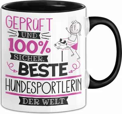 Produktbild von Hundesportlerin Geschenk Becher Tasse Gott Schuf Alle Menschen Gleich Nur Die Besten Durfeten Hundesportlerin Werden Geschenkidee Lustig (Schwarz)
