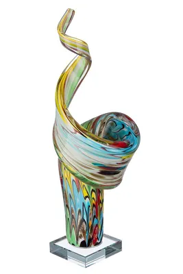 Produktbild von Gilde Glasart, Skulptur, "Twister", Glas, mehrfarbig, VE 1, L. 12 cm, B. 12 cm, H. 35 cm Höhe: 35.00 cm Breite: 12.00 cm Tiefe: 12.00cm 51909