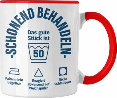 Produktbild von Trendation - 50. Geburtstag Geschenkidee Frau Frauen Männer Mann Tasse mit Sprüch 50er Geburtstag (Rot)