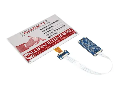 Produktbild von WaveShare 7.5inch E-Paper E-Ink Display Module (B) for Raspberry Pi Pico 800x480 Red Black White SPI
