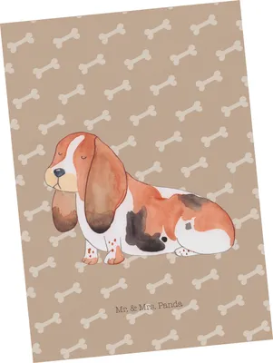 Produktbild von Mr. & Mrs. Panda Postkarte Hund Basset Hound - Hundeglück - Geschenk, Sprüche, Postkarten, Grußkarte, Ansichtskarte, Kinderlos, Ansichtskarten, bildkarte