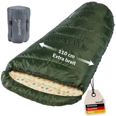 Produktbild von Skandika Schlafsack Vegas | XXL Mumienschlafsack mit/ohne PolyBaumwolle Innenfutter, für Erwachsene, koppelbar, Doppelschlafsack, 3 Jahreszeiten, bis -12