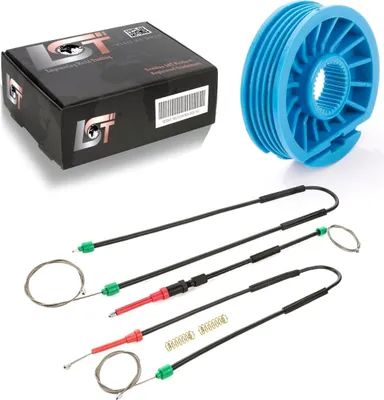 Produktbild von Fensterheber Reparatursatz Seilzug Rolle Set vorne für FORD FOCUS II CABRIO