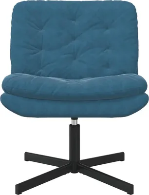 Zdjęcie produktu dla vidaXL Obrotowy fotel relaksacyjny niebieski 63 x 75 x 76 cm Velvet