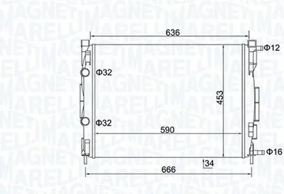 Produktbild von MAGNETI MARELLI 350213153500 Kühler Wasserkühler Motorkühler für RENAULT SCÉNIC II (JM0/1) MEGANE II Coupé-Cabriolet (EM0/1) MEGANE II Kombi (KM0/1)