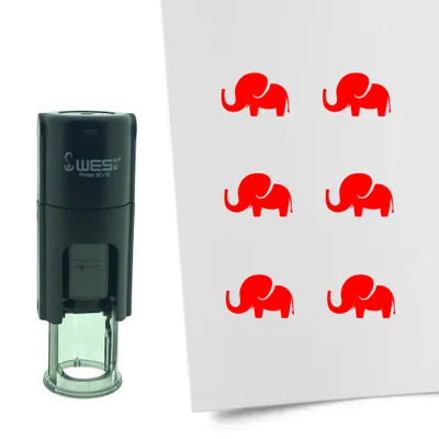 Immagine prodotto di Timbro CombiCraft Elefante rotondo da 10 mm - inchiostro rosso