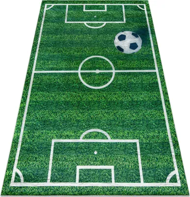 Produktbild von BAMBINO 51760 Waschteppich Spielfeld, Fußball für Kinder Anti-Rutsch - grün  Grün 80x150 cm