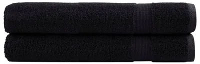 Image de vidaXL Serviettes de sauna premium SOLUND 2 pcs. noir 80x200 cm 600 g/m