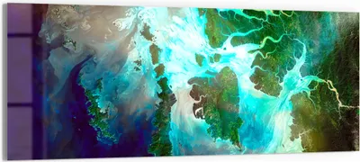 Produktbild von DEQORI Glasbild Echtglas 125x50 cm 'Muster der Erde' Wandbild Bild modern Deko