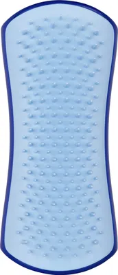 A light blue pet grooming brush with a dark blue border, shown against a white background.