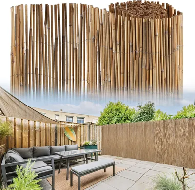Produktbild von Aopunly Schilfrohrmatte 150x600cm Schilfmatte Sichtschutzmatte Windschutz Sichtschutz für Balkon, Garten, Terrasse