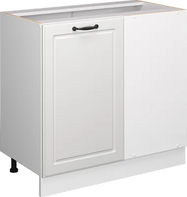 Produktbild von Vicco Eckunterschrank R-Line, 86 cm ohne Arbeitsplatte, Weiß Landhaus/Weiß