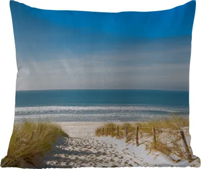 Produktbild von MuchoWow® Outdoor Kissen - Strand - Meer - Düne - Sand - Sommer - 40x40 cm - Wetterfest - Lounge Kissen - Kopfkissen - Interieur - Polster mit Bild