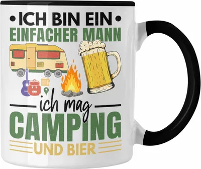 Produktbild von Trendation - Ich Bin Ein Einfacher Mann Wohnmobil Tasse Geschenk Camper Wohnmobilfahrer Geschenkidee Lustig (Schwarz)