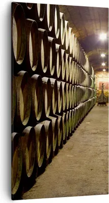 Produktbild von Bild auf Leinwand - Leinwandbild - Architektur Fässer Traube - 55x100cm - Wand Bild - Wanddeko - Leinwanddruck - Bilder - Kunstdruck - Wanddekoration - Leinwand bilder - Wandkunst - PA55x100-2115