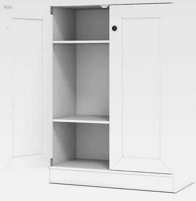 Produktbild von Badezimmerschrank, Unterschrank mit 2 verstellbaren Regalen, 60 x 30 x 80 cm Bodenschrank für Badezimmer, Küche & Wohnzimmer, Badschrank Aufbewahrungsschrank (Weiß)