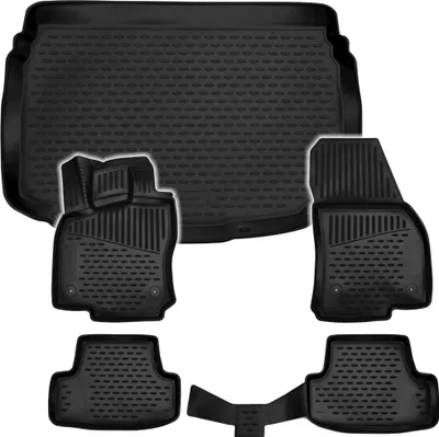 Produktbild von Gummi Kofferraumwanne + Fußmatten Set für VW T-Roc, Bj. 2017-