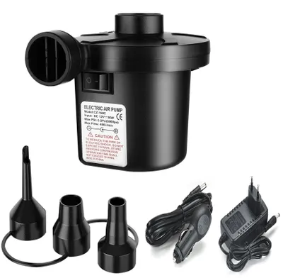 Productafbeelding van Elektrische luchtpomp 2-in-1, compact en draagbaar met 3 nozzlegroottes