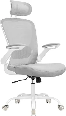 Obrázek produktu pro Ergonomická kancelářská židle – s prodyšnou opěradlem a bederní opěrkou – výška sedadla 46-54 cm – nosnost do 120 kg