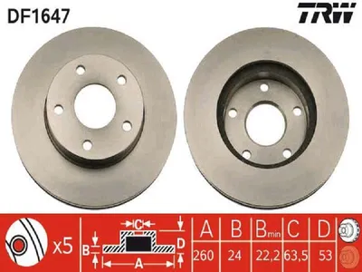 Produktbild von TRW Bremsscheiben (2 Stück) Vorderachse DF1647
