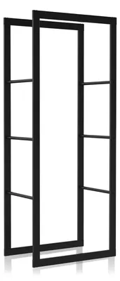Produktbild von Peviasot Kaminholzregal Brennholzregal aus 0,8 mm Eisen, schwarz pulverbeschichtet, 100 x 40 x 25 cm, mit Anti-Rutsch-Pads für Kamin und Ofen