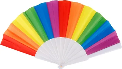 Produktbild von 5 Stück Handfächer, faltbar, Regenbogenfarben, Handfächer, Bühnen-, Auftritts- und Partydekoration, vertikaler Regenbogen