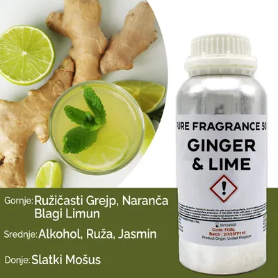 Image de Huile essentielle pure de gingembre et de citron vert - 500 ml