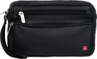 Produktbild von Albatross Herren Leder Pouch Schwarz mit 2 Fächern