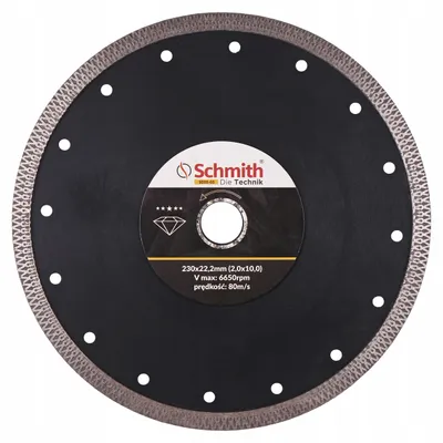 Zdjęcie produktu dla Diamentowa tarcza tnąca SCHMITH uniwersalna tarcza diamentowa do granitu, kamienia naturalnego 230mm