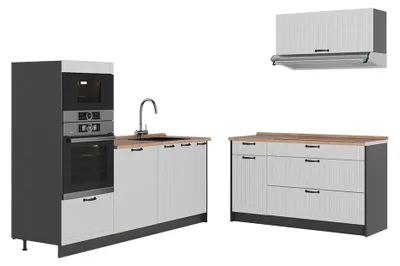 Obrázok produktu pre Kuchyňa Vicco Fame-Line Biely vidiecky dom/antracitová 340 cm, AP Oak, Model 63882